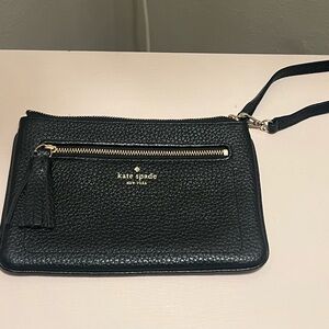Kate Spade Black Textured Wristlet